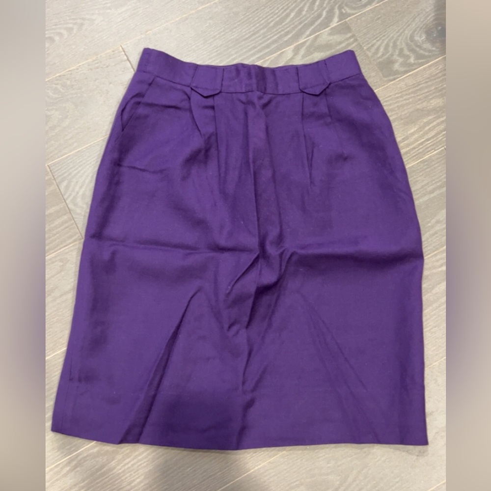 Jeremy Scott Tailored Purple Wool Skirt | Size S